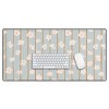 marufemia Peach flowers on green and orange Desk Mat - 2 of 4