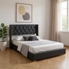 HomeRoots Black Tufted Upholstered Queen Bed Frame - 2 of 4
