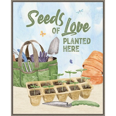 Seeds of Love Garden Tools Canvas Wall Art