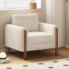 Sapphtopaz Oversized Accent Chair Upholstered Square Club Barrel Chair with Walnut Legs Living Room Chairs Sofa Chair for Living Room, Bedroom - 3 of 4