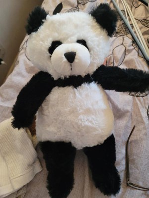 Pure Wool Vintage 60s Black White Lazy Panda Animal Soft Plush 