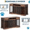 63'' Large Double Dog Crate Furniture with Removable Divider & 2 Storage Drawer, Heavy Duty Dog Kennel Furniture - 3 of 4