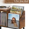 MOEPISY Record Player Stand with Storage, 3-Tier Step Vinyl Record Storage Holder up to 200 Albums - 3 of 4