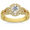 Pompeii3 1 1/2Ct Diamond Engagement Ring Halo Twist Band 14k Gold Lab Created - 4 of 4