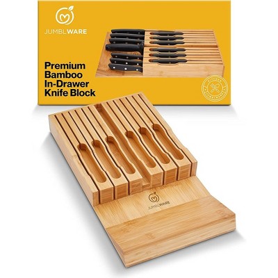 In Drawer Bamboo Knife Block And Cutlery Storage Organizer, Holds Up To 15  Knives – Bacteria Resistant And Protects Blades By Classic Cuisine : Target