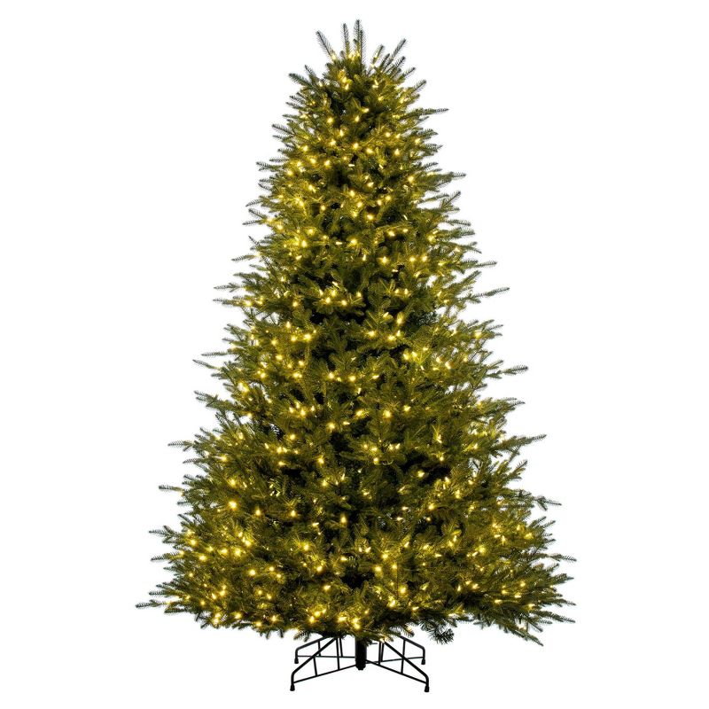Vickerman 6.5' x 53" Georgian Fraser Fir Artificial Pre-Lit Christmas Tree with Folding Metal Tree Stand, 1 of 2