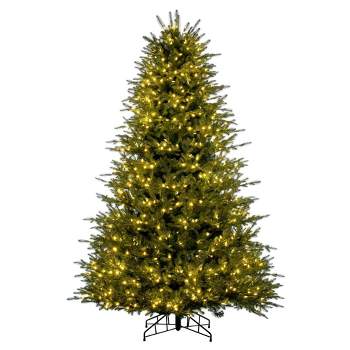 Vickerman 6.5' x 53" Georgian Fraser Fir Artificial Pre-Lit Christmas Tree with Folding Metal Tree Stand