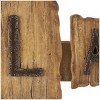 2"x19" Wood Handmade Live Edge Lake Sign 3 Hanger Wall Hook with Metal Accents Brown - Olivia & May: Nautical Entryway Rack - 3 of 4