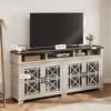 TV Stand for 80 Inch, Mid Century Modern Entertainment Center with LED Lights and Storage - 3 of 4