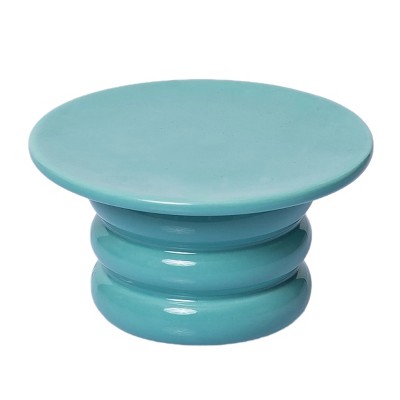Totalee Gift Ribbed Cupcake Pedestal Ceramic Blue