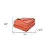 HomeRoots 50" X 60" Orange Fleece Woven Polka Dots Plush Throw Blanket - 3 of 4