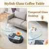 NicBex Modern Wood Grain Nesting Design Coffee Table with Double Glass Top,2-Layer Tea table Center Table for Living Room,Bedroom - 3 of 4