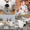 Washable Vintage Oriental Rug Non Slip Low Pile Rug Soft Throw Floor Cover Retro Foldable Indoor Carpet for Living Room Bedroom Playroom Nursery - 4 of 4