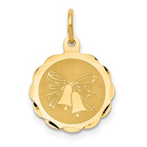 Black Bow Jewelry 14k Yellow Gold Wedding Bells Charm or Pendant, 14mm - 1 of 4