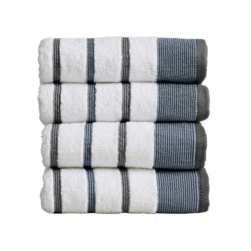 100% Cotton Quick-Dry Decorative Stripe Bath Towel Set, 1 of 9