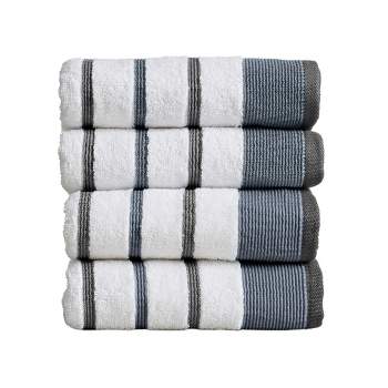 100% Cotton Quick-Dry Decorative Stripe Bath Towel Set