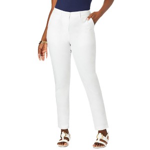 Jessica London Women's Plus Size Stretch Cotton Chino Straight Leg Pant - 1 of 4
