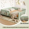 Okak Twin/Full Size Platform Beds with Storage Bookshelf & Guardrails,Solid Wood Bed Frame for Kids,Teens,No Spring Box Needed - 4 of 4