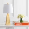 JONATHAN Y 20.5" Alexis Resin Table Lamp (Includes LED Light Bulb) Gold: Modern Geometric Pyramid Base, Silk-Wrapped Cord - 3 of 4
