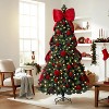VINGLI 7.5ft Pre-lit Christmas Tree, 300 Lights, Big Bow & Red Ball Ornaments, 1600 PVC Tips, Holiday Party Decor - 2 of 4