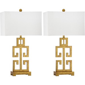 Greek Key Table Lamp 29" (Set of 2) - Antique Gold - Safavieh - 1 of 4