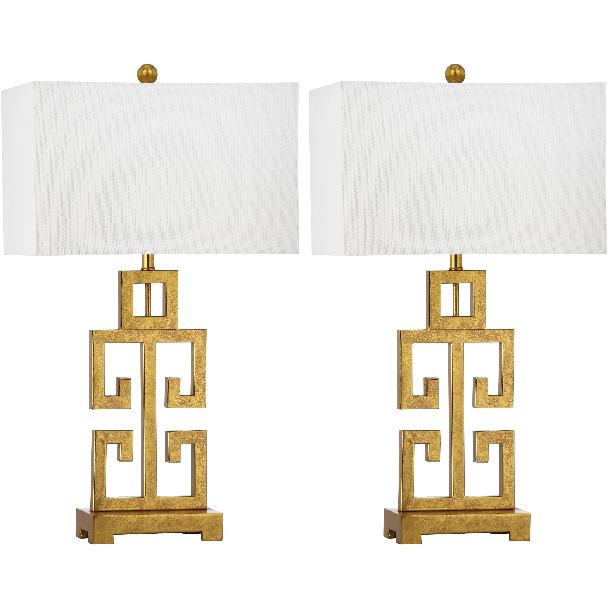 Greek Key Table Lamp (Set of 2) - 29 Inch Height - LIT4305 - Gold - Safavieh