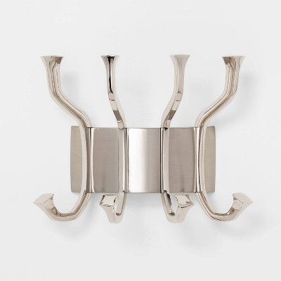 4 Half Moon Metal Decorative Hook Rack Nickel  - Project 62™