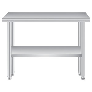 Stainless Steel Prep Table, Commercial Kitchen Prep & Work Table with Adjustable Under Shelf, Heavy Duty Metal Workbench for Kitchen - 1 of 4