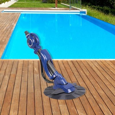 Blue and Gray Automatic Swimming Pool Cleaning System with Hoses