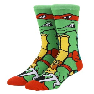 Teenage Mutant Ninja Turtles Raphael Animigos Men's Crew Socks - 1 of 4
