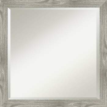 22" x 22" Dove Square Framed Wall Mirror Graywash - Amanti Art