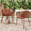 SKRAN Set of 2 Patio Dining Chairs, Stackable Chairs with Breathable Design Modern Simple Art Style,Metal Legs and Plastic Backrest - 2 of 4