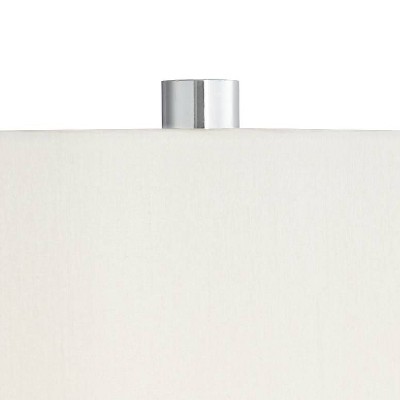 Ella 27.5" Black and Silver Metal Table Lamps Set with Crystal Embellishments