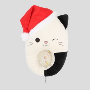 Squishmallows Kids' Santa Hat Cat Slide Slippers - Off-White - 1 of 4