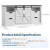 Modern TV Stand For TVs Up To 70'', 66" Entertainment Center with 4 Drawers & Sliding Barn Door, Wooden Media Console Table for Living Room Bedroom - 3 of 4