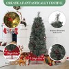 4.5ft Artificial Christmas Tree, Hinged Full Xmas Tree with Sleigh Base, 200 Lights, 12 Red Decorations, Xmas Decor - 3 of 4
