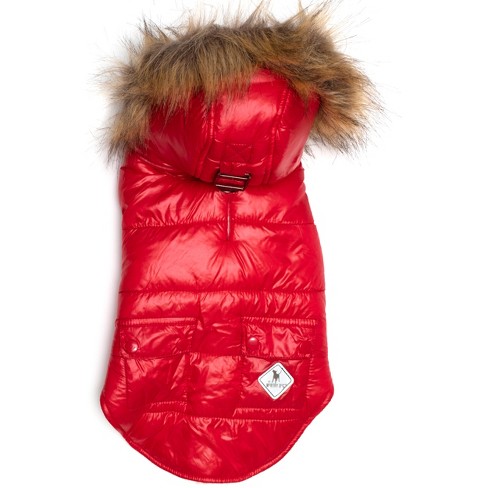 The Worthy Dog Sherpa Lined Telluride Puffer Hoodie Jacket - Scarlet - XXL The Worthy Dog Sherpa Lined Telluride Puffer Hoodie Jacket - Scarlet - XXL