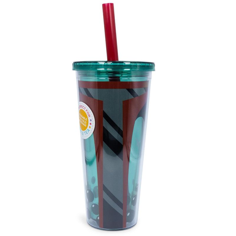 Silver Buffalo Star Wars Boba Fett Plastic Carnival Cup with Lid and Straw | 24 Ounces, 2 of 7