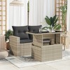 vidaXL Garden Table Black Poly Rattan, Tempered Glass, Powder-Coated Steel - 3 of 4