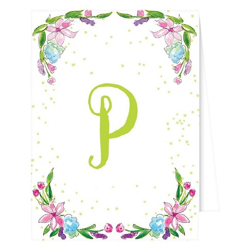 RosanneBeck Collections White Note Cards - Floral Crest Monogram - R