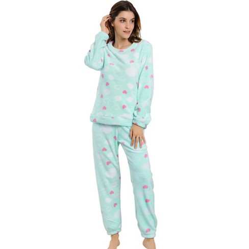Women Winter Flannel Pajama Sets Cute Printed Long Sleeve Nightwear Top And Pants  Loungewear Soft Sleepwear Heart Printed Blue Xx Large : Target