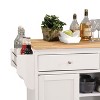 NicBex Mobile Kitchen Island Cart Morden Kitchen Carts on Wheels with Storage with 2 Cabinets, 2 Drawers and 3-Tier Open Shelves for Kitchen, White - image 3 of 4