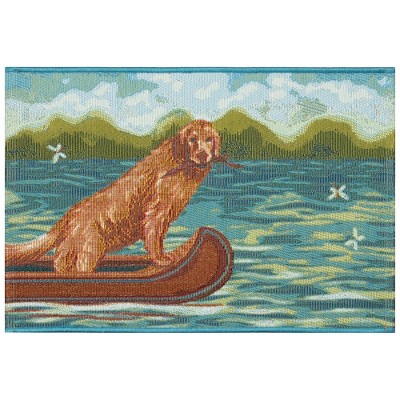 Liora Manne Esencia Lake Dog Indoor/outdoor Mat Green 2' X 2'10