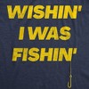 Mens Wishin I Was Fishin T Shirt Funny Fishing Lovers Hook Line Tee For Guys - Crazy Dog Men's T Shirt - 2 of 4