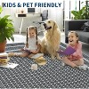 Washable Rugs for Living Room,Geometric Bordered Non Slip Dining Room Carpet, Low Pile Ultra Thin Floor Cover, Modern Non Shedding - 3 of 4