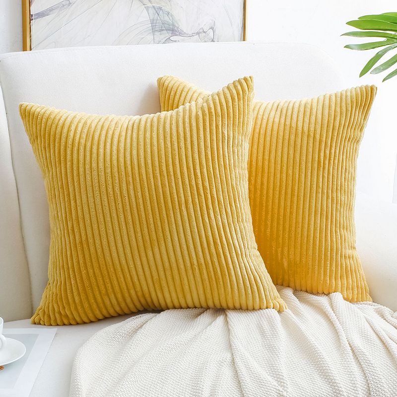 PiccoCasa Soft Corduroy Striped Cushion Decorative Throw Pillowcase 2 Pcs, 2 of 7