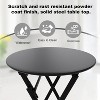 3-Piece Outdoor Bistro Set, Foldable Steel Table & 2 Chairs, Rust-Resistant Patio Café Set for Balcony, Porch, or Garden – 330lb Capacity - 3 of 4