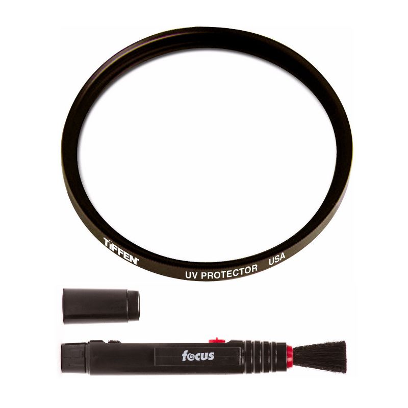 Tiffen 62mm UV Protector Lens Filter w/ Focus Lens Cleaning Brush, 1 of 4