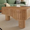 GDFStudio Norton Mid-Century Modern Lift-Top Fluted Wood 42" Coffee Table with Hidden Compartment - 3 of 4