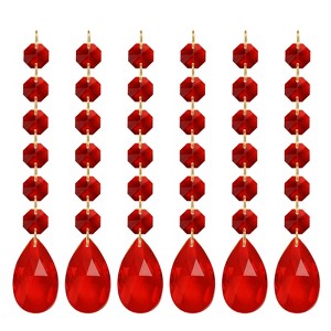 Unique Bargains Crystal Pendants Teardrop Beads for DIY Lamp Arts Crafts Decoration 6 Pcs - 1 of 4